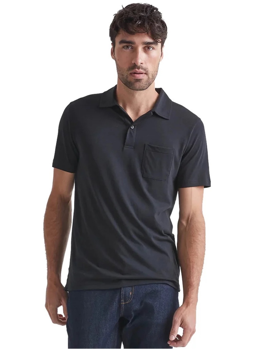 108 DU/ER Men's Dura-Soft Cotton Short Sleeve ‘The Only Polo’ - Black, Large